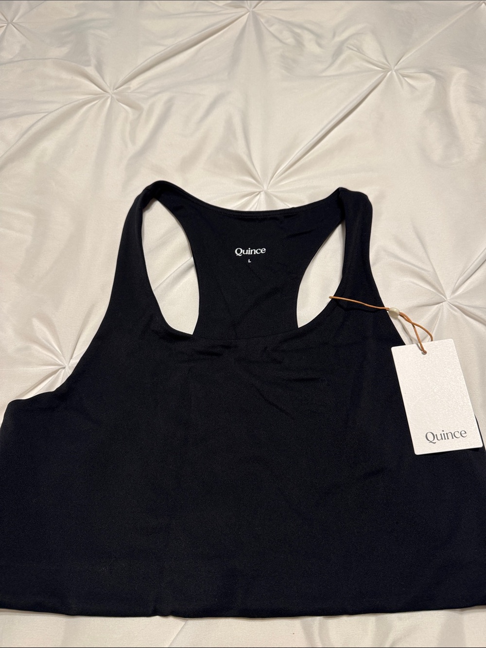 Quince Black Racerback Tank Top - Women's Lightweight Staple